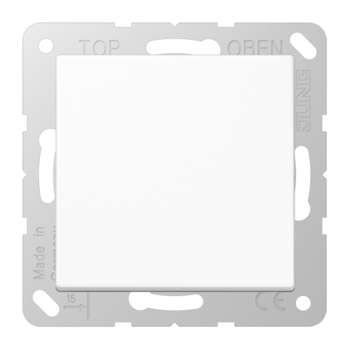 Розетка JUNG A 500, скрытый монтаж, с заземлением, с крышкой, со шторками, белый