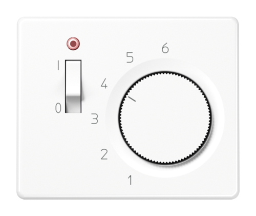 JUNG SL 500 Белая Накладка термостата комнатного с выключателем (мех TR231U, TR241U)