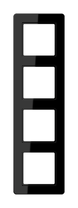 Рамка 4 поста JUNG AFLOW, черный блестящий