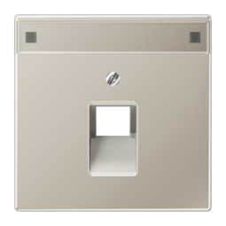 JUNG LS 990 Edelstahl Накладка 1-ой наклонной ТЛФ/комп розетки с полем для надписи