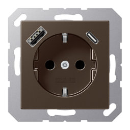 Розетка 2К+З 16А 250В~, с разъемом USB Typ AC